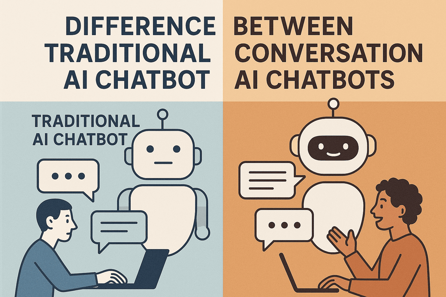 Difference between Traditional and Conversational AI Chatbots